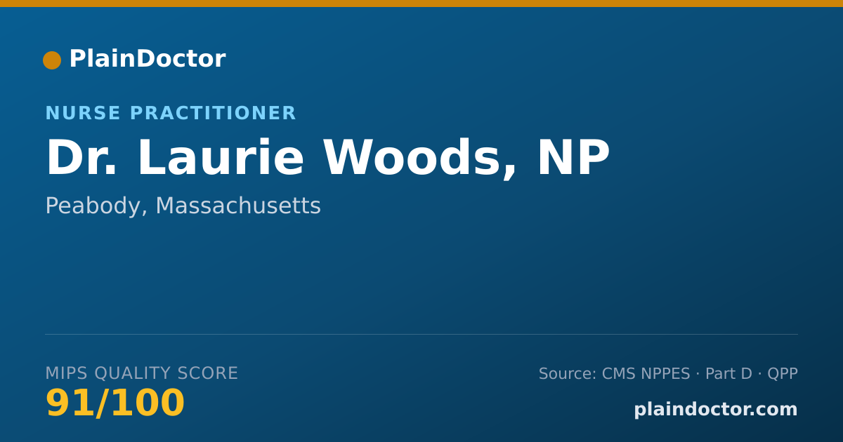 Shareable card for Laurie Woods, NP - Nurse Practitioner, Peabody, MA