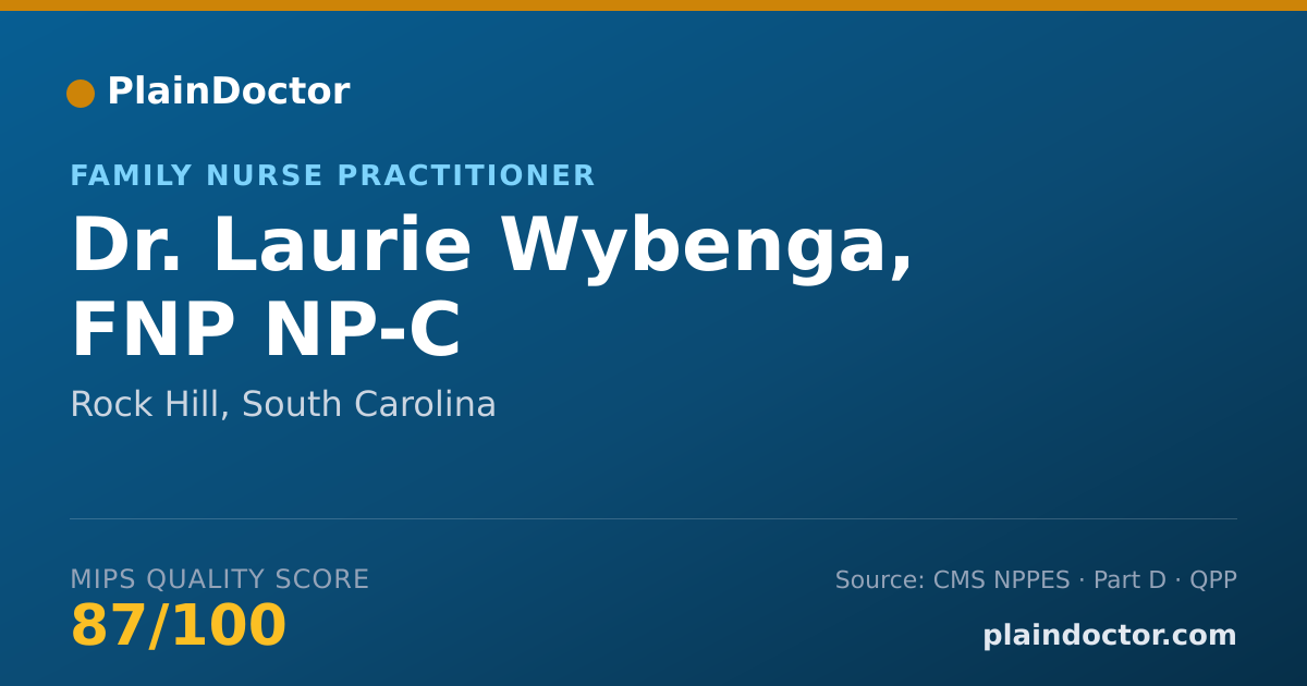 Shareable card for Laurie Wybenga, FNP NP-C - Family Nurse Practitioner, Rock Hill, SC