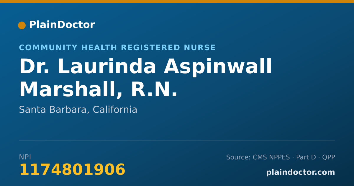Shareable card for Laurinda Aspinwall Marshall, R.N. - Community Health Registered Nurse, Santa Barbara, CA