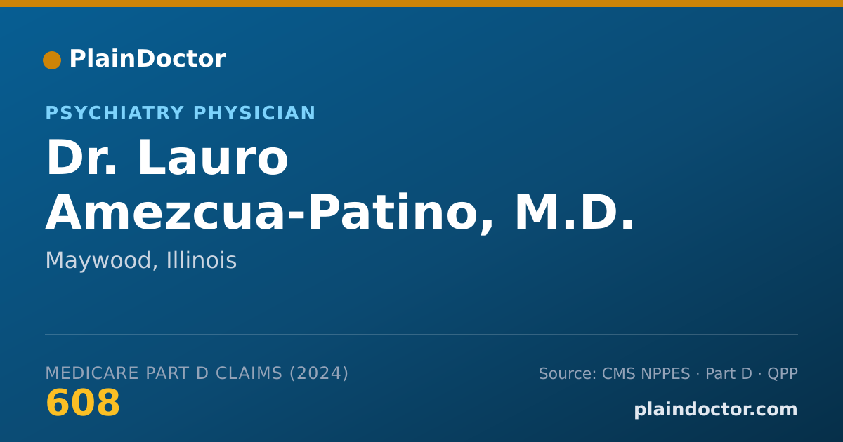 Shareable card for Lauro Amezcua-Patino, M.D. - Psychiatry Physician, Maywood, IL