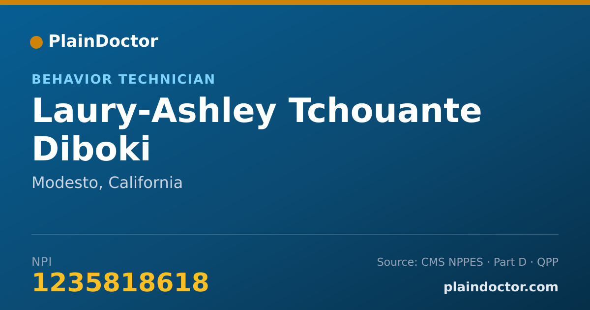 Shareable card for Laury-Ashley Tchouante Diboki - Behavior Technician, Modesto, CA