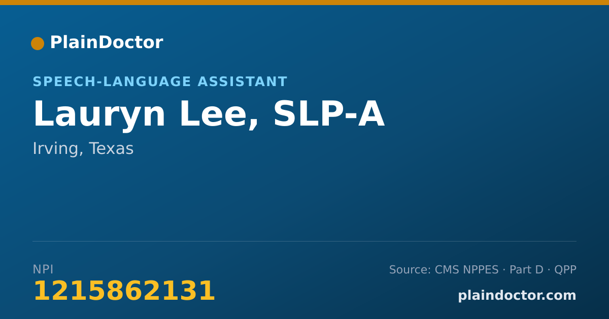 Shareable card for Lauryn Lee, SLP-A - Speech-Language Assistant, Irving, TX