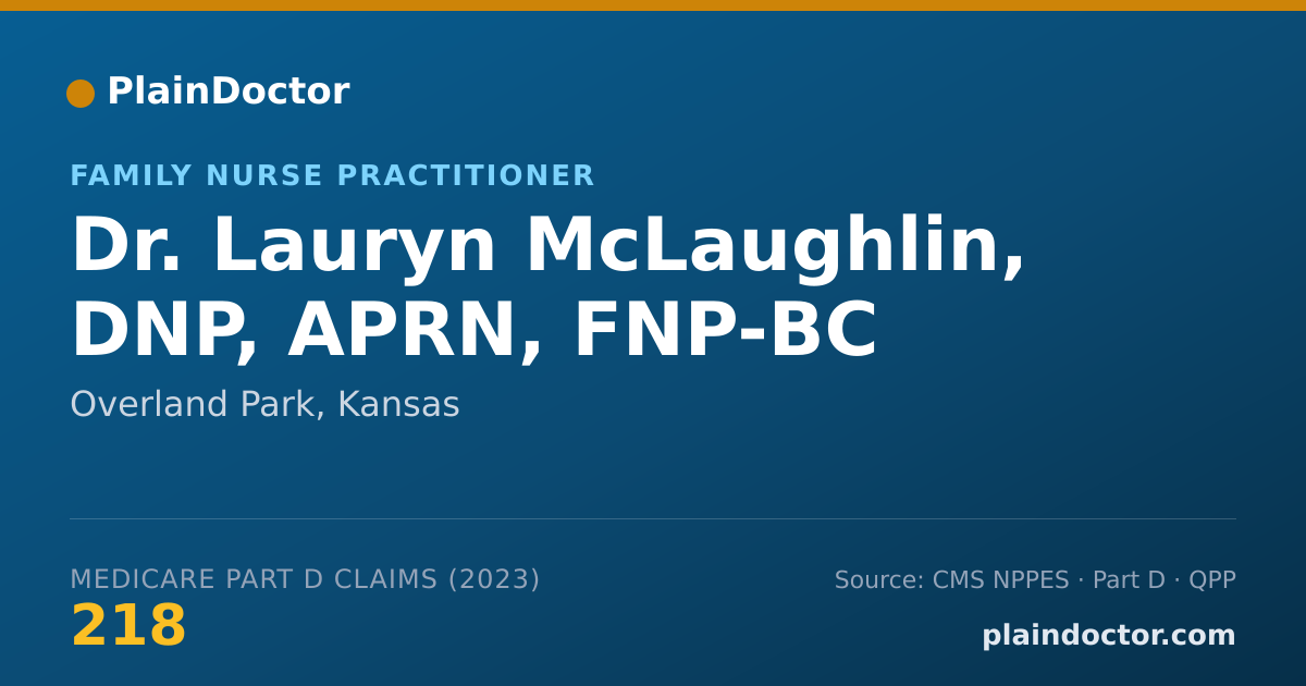 Shareable card for Lauryn McLaughlin, DNP, APRN, FNP-BC - Family Nurse Practitioner, Overland Park, KS