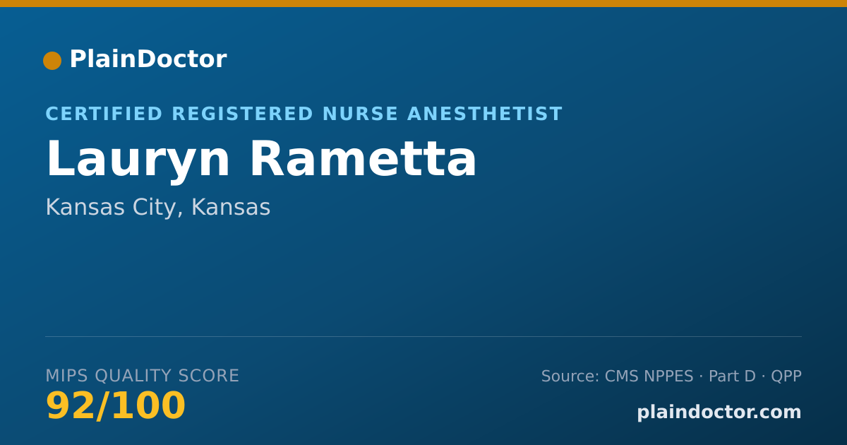 Shareable card for Lauryn Rametta - Certified Registered Nurse Anesthetist, Kansas City, KS