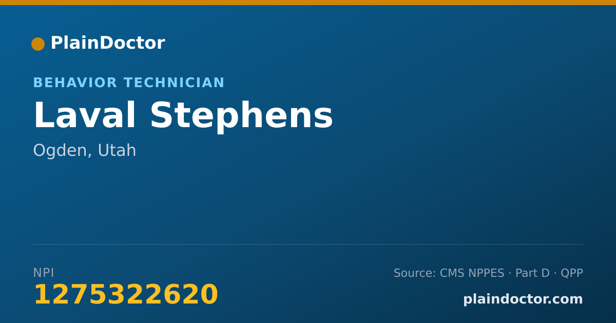 Shareable card for Laval Stephens - Behavior Technician, Ogden, UT