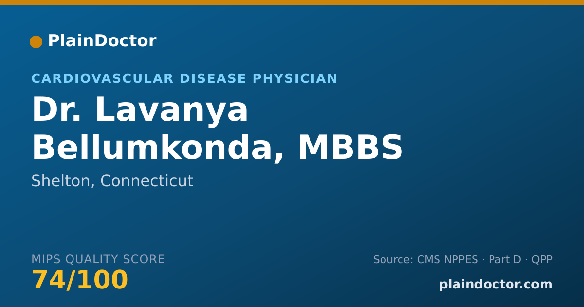 Shareable card for Lavanya Bellumkonda, MBBS - Cardiovascular Disease Physician, Shelton, CT