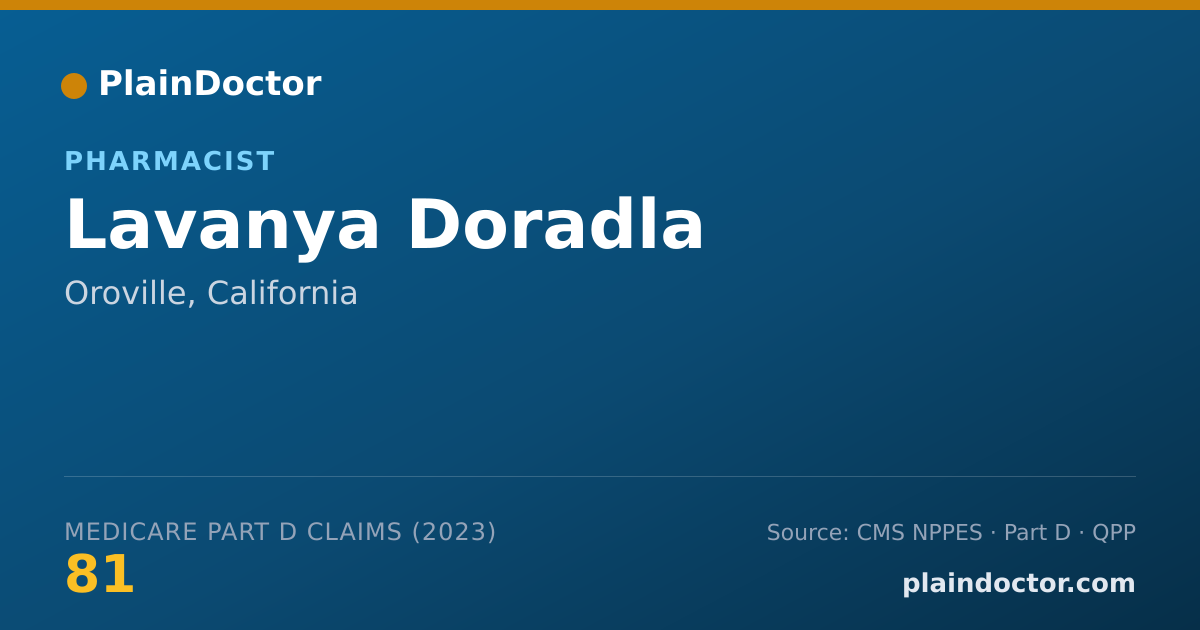 Shareable card for Lavanya Doradla - Pharmacist, Oroville, CA