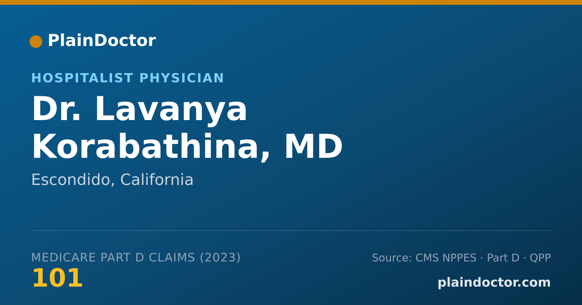 Shareable card for Lavanya Korabathina, MD - Hospitalist Physician, Escondido, CA
