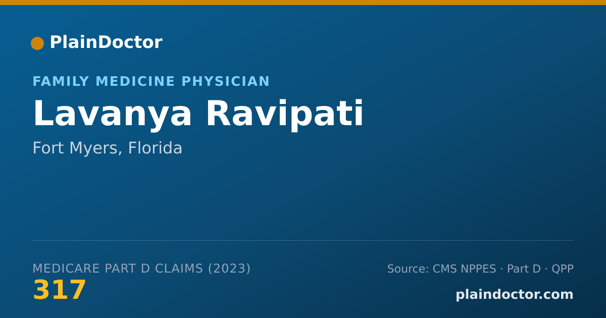 Shareable card for Lavanya Ravipati - Family Medicine Physician, Fort Myers, FL