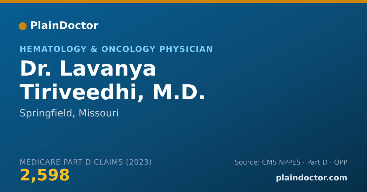 Shareable card for Lavanya Tiriveedhi, M.D. - Hematology & Oncology Physician, Springfield, MO