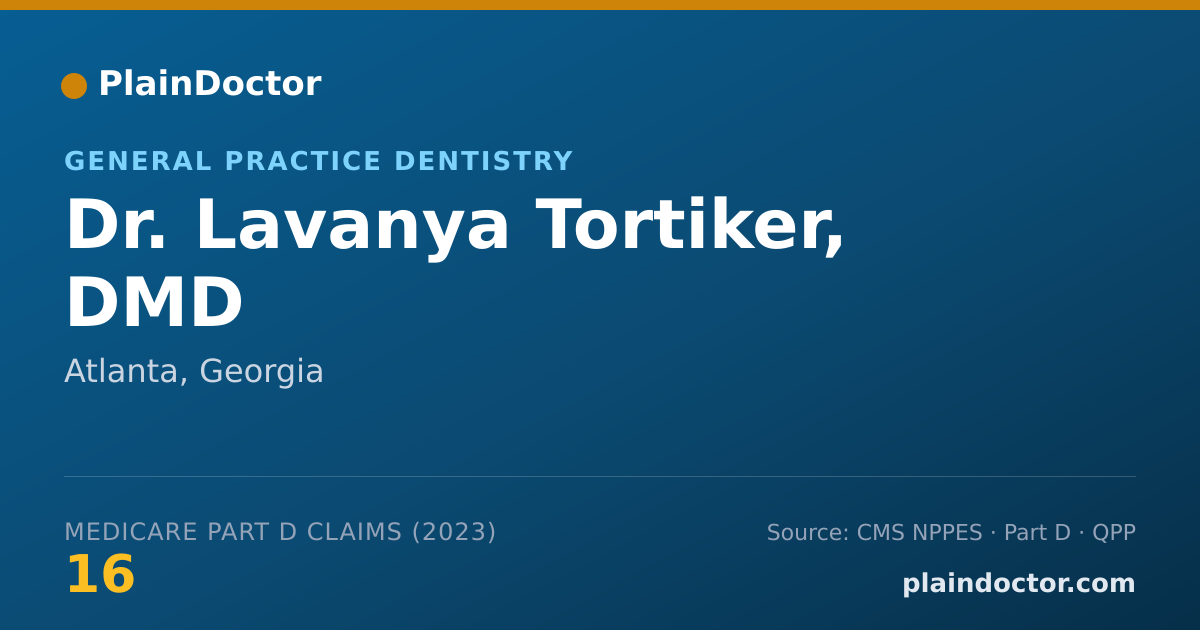 Shareable card for Lavanya Tortiker, DMD - General Practice Dentistry, Atlanta, GA
