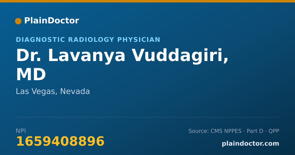 Shareable card for Lavanya Vuddagiri, MD - Diagnostic Radiology Physician, Las Vegas, NV