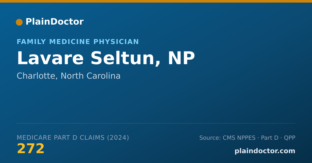 Shareable card for Lavare Seltun, NP - Family Medicine Physician, Charlotte, NC