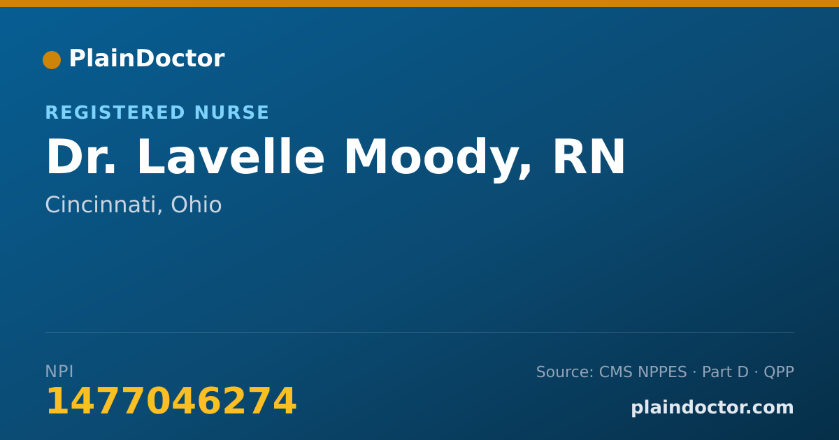 Shareable card for Lavelle Moody, RN - Registered Nurse, Cincinnati, OH