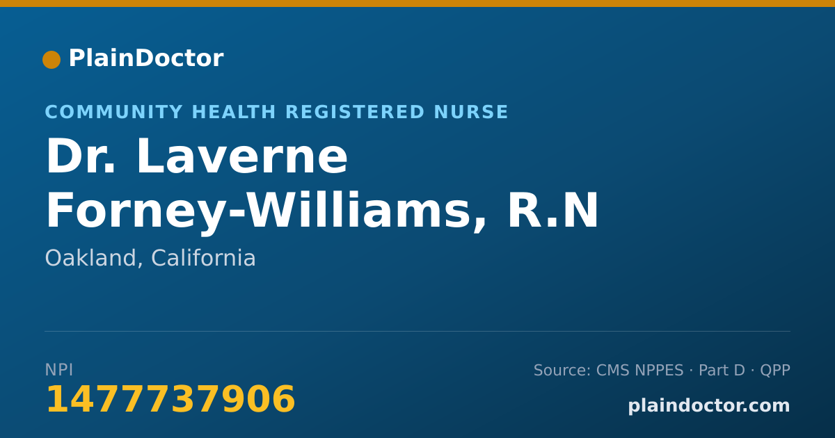 Shareable card for Laverne Forney-Williams, R.N - Community Health Registered Nurse, Oakland, CA
