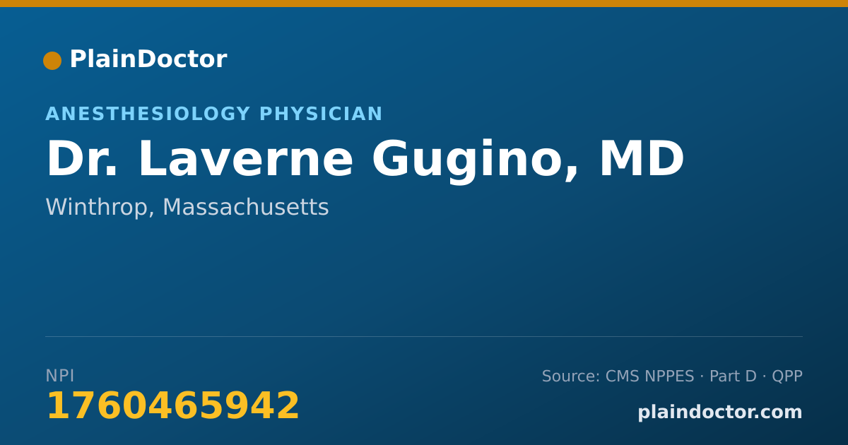 Shareable card for Laverne Gugino, MD - Anesthesiology Physician, Winthrop, MA