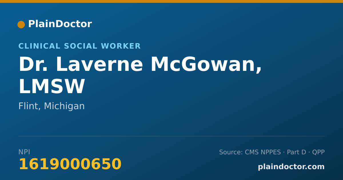 Shareable card for Laverne McGowan, LMSW - Clinical Social Worker, Flint, MI