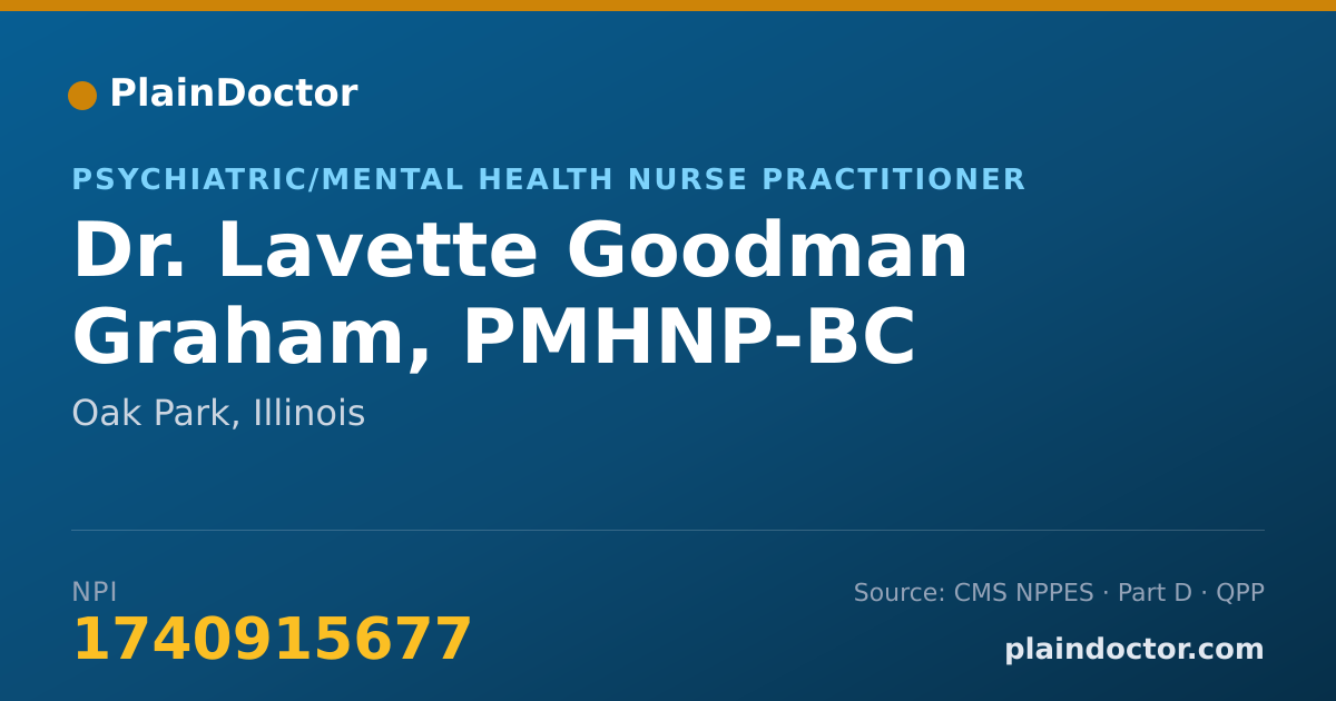 Shareable card for Lavette Goodman Graham, PMHNP-BC - Psychiatric/Mental Health Nurse Practitioner, Oak Park, IL