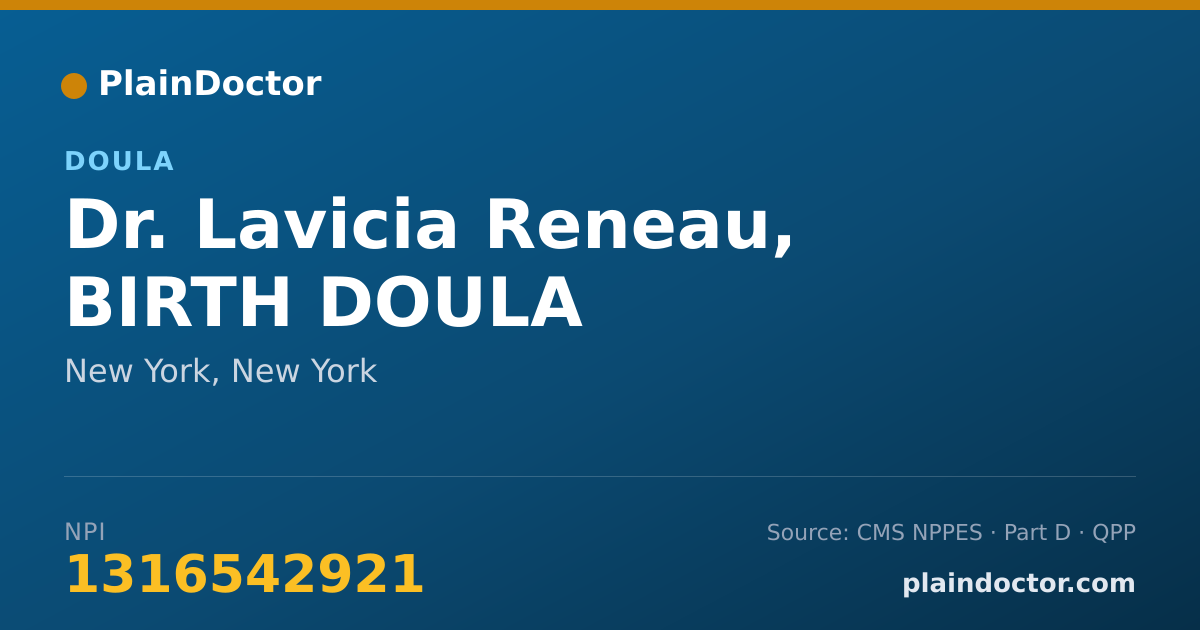 Shareable card for Lavicia Reneau, BIRTH DOULA - Doula, New York, NY