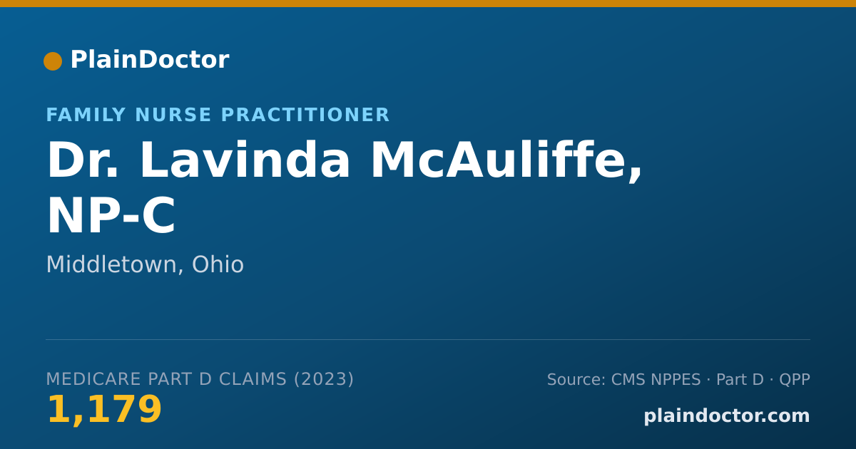 Shareable card for Lavinda McAuliffe, NP-C - Family Nurse Practitioner, Middletown, OH