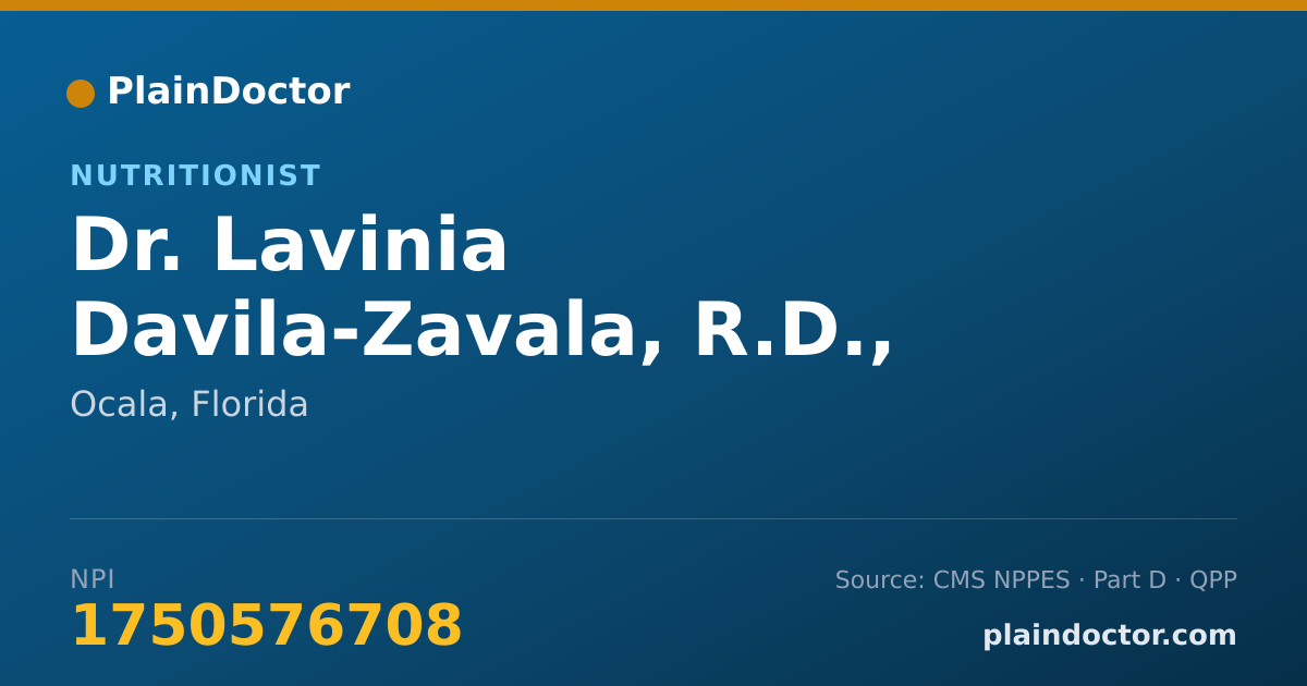 Shareable card for Lavinia Davila-Zavala, R.D., L.D./N. - Nutritionist, Ocala, FL