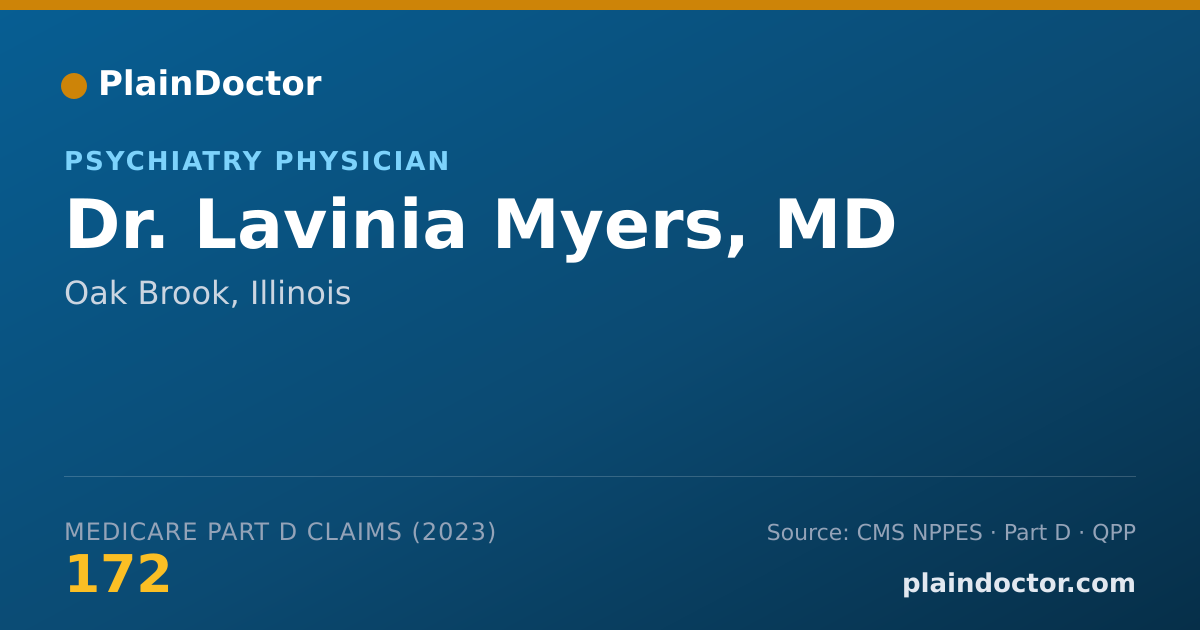 Shareable card for Lavinia Myers, MD - Psychiatry Physician, Oak Brook, IL