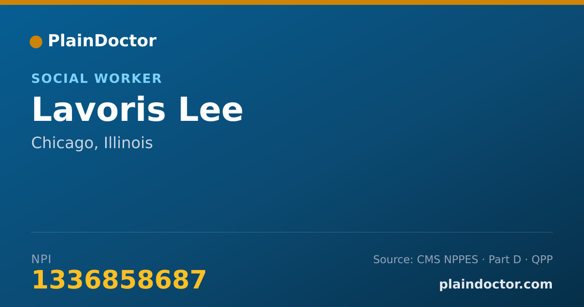 Shareable card for Lavoris Lee - Social Worker, Chicago, IL
