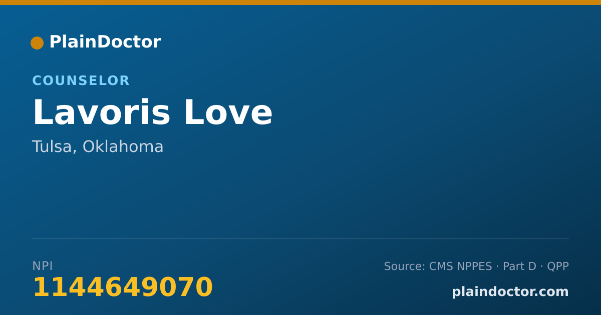 Shareable card for Lavoris Love - Counselor, Tulsa, OK