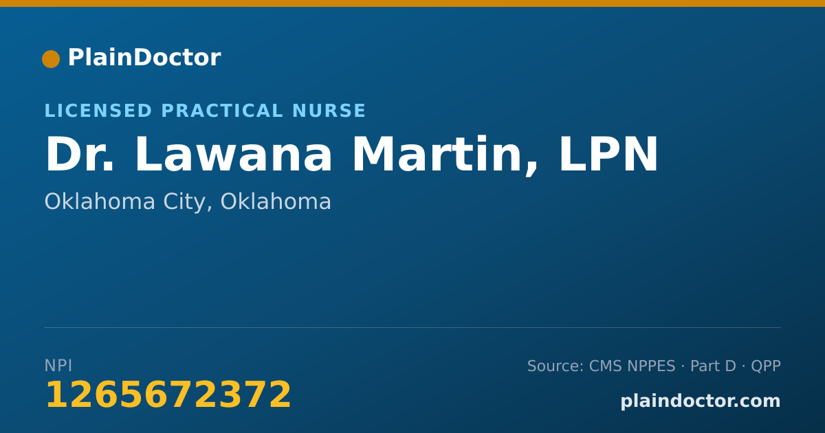 Shareable card for Lawana Martin, LPN - Licensed Practical Nurse, Oklahoma City, OK