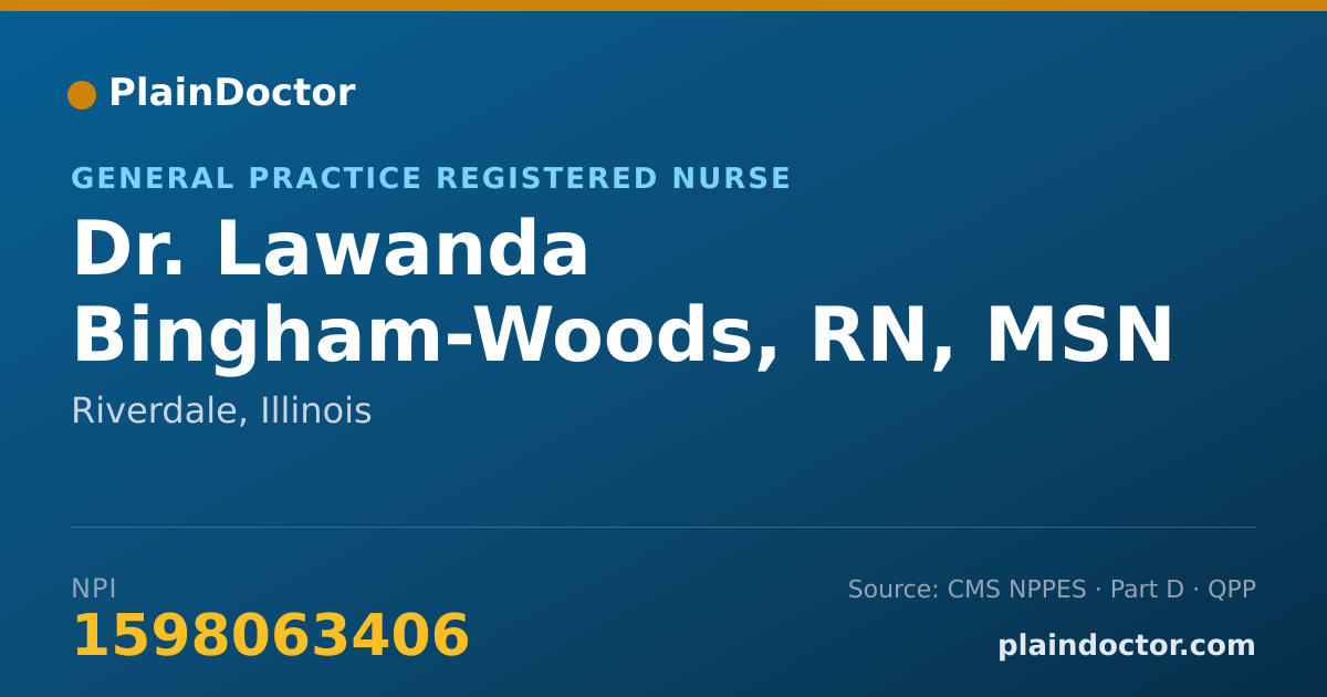 Shareable card for Lawanda Bingham-Woods, RN, MSN - General Practice Registered Nurse, Riverdale, IL
