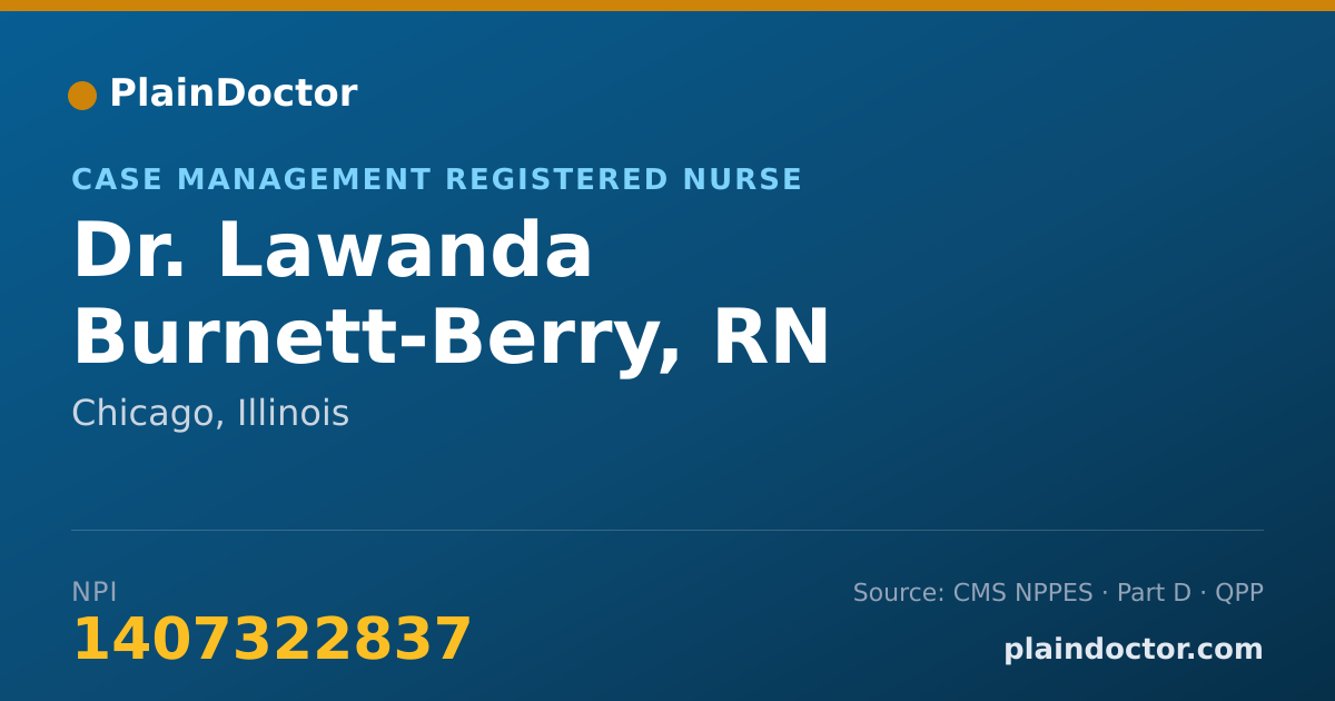 Shareable card for Lawanda Burnett-Berry, RN - Case Management Registered Nurse, Chicago, IL