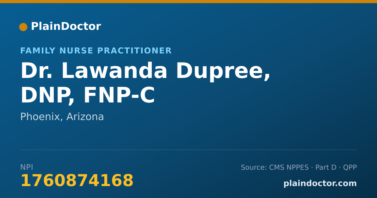 Shareable card for Lawanda Dupree, DNP, FNP-C - Family Nurse Practitioner, Phoenix, AZ