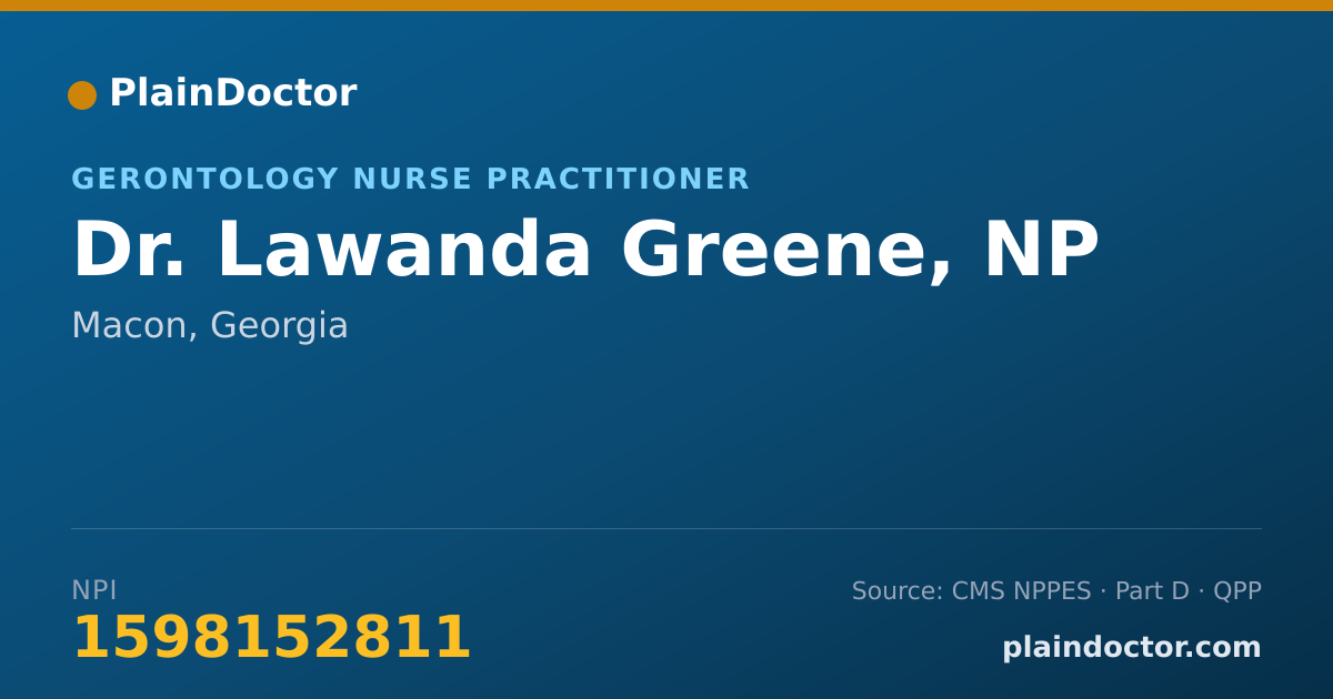 Shareable card for Lawanda Greene, NP - Gerontology Nurse Practitioner, Macon, GA