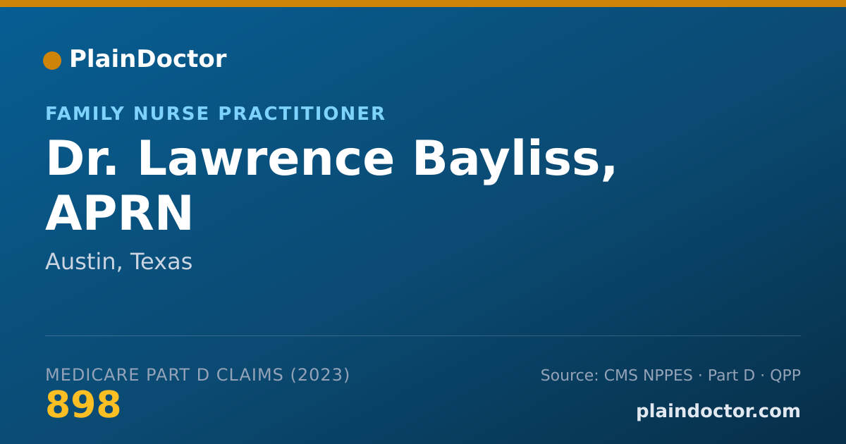 Shareable card for Lawrence Bayliss, APRN - Family Nurse Practitioner, Austin, TX