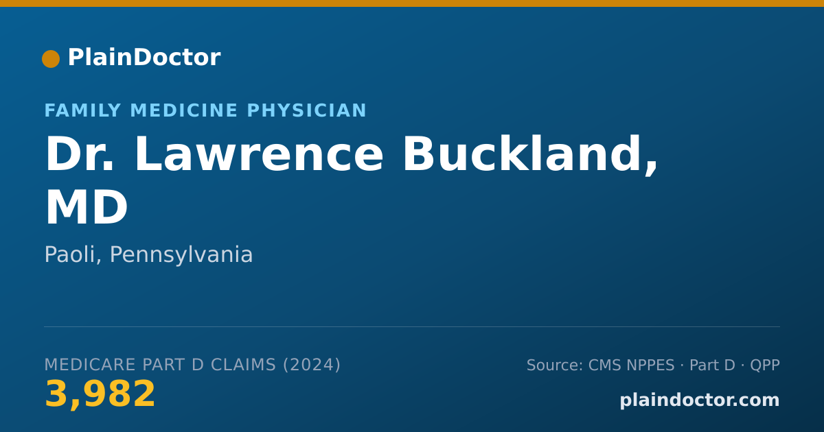 Shareable card for Lawrence Buckland, MD - Family Medicine Physician, Paoli, PA