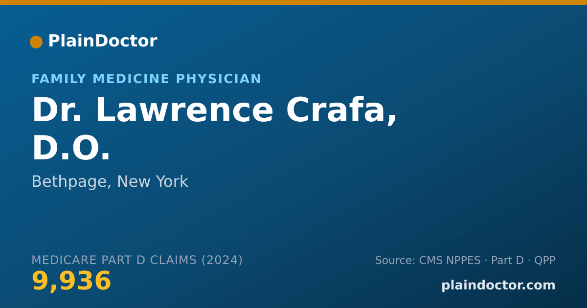 Shareable card for Lawrence Crafa, D.O. - Family Medicine Physician, Bethpage, NY