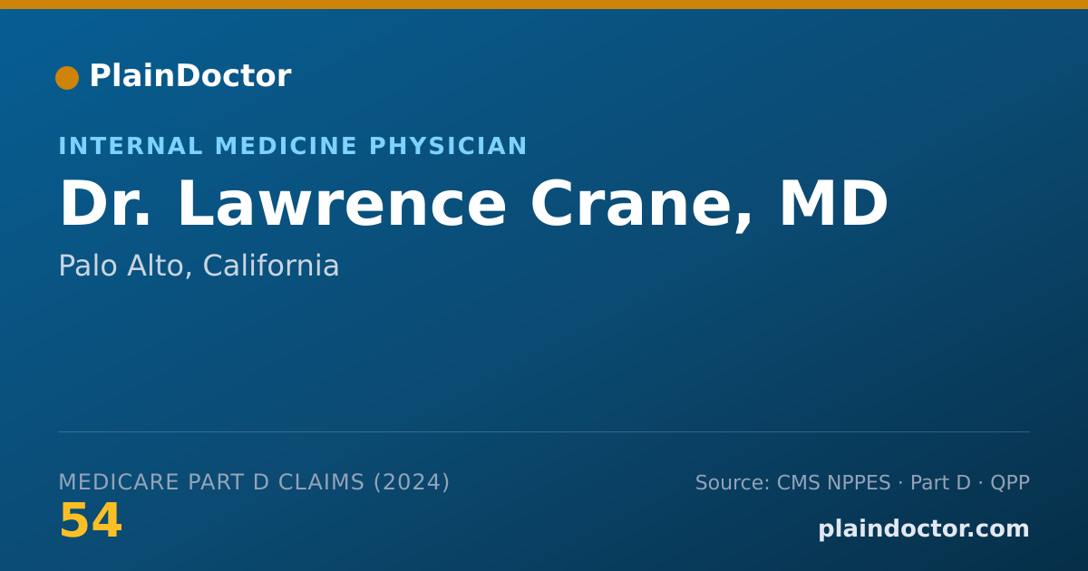 Shareable card for Lawrence Crane, MD - Internal Medicine Physician, Palo Alto, CA