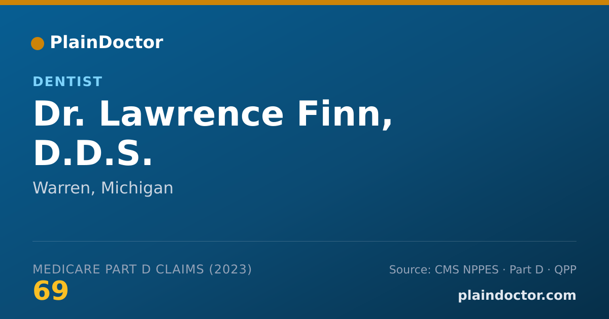 Shareable card for Lawrence Finn, D.D.S. - Dentist, Warren, MI