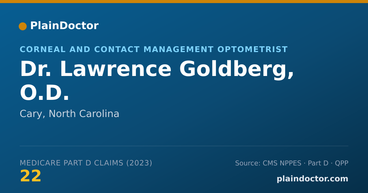 Shareable card for Lawrence Goldberg, O.D. - Corneal and Contact Management Optometrist, Cary, NC