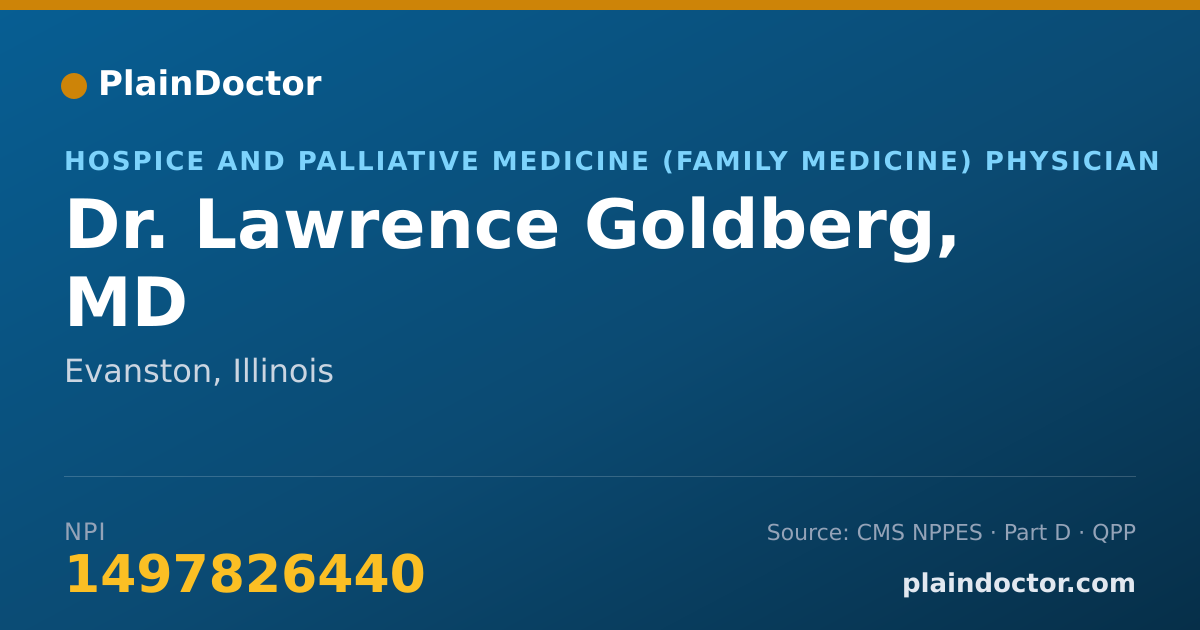Shareable card for Lawrence Goldberg, MD - Hospice and Palliative Medicine (Family Medicine) Physician, Evanston, IL