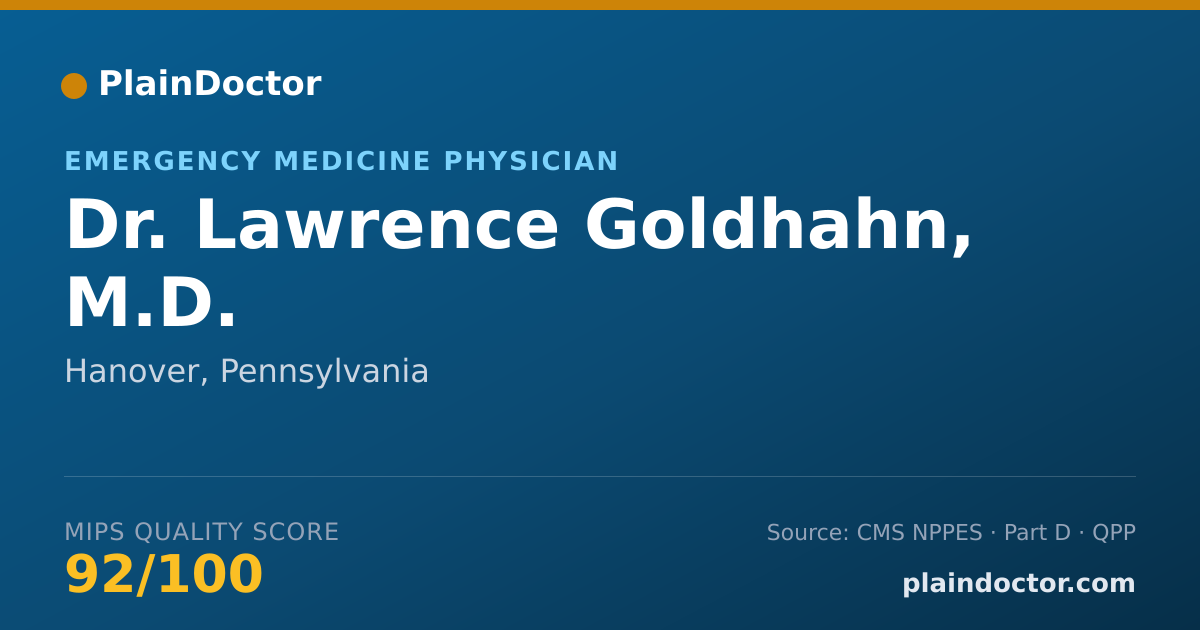 Shareable card for Lawrence Goldhahn, M.D. - Emergency Medicine Physician, Hanover, PA