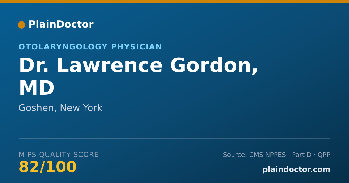 Shareable card for Lawrence Gordon, MD - Otolaryngology Physician, Goshen, NY