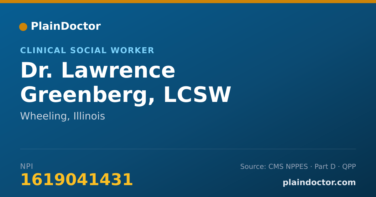 Shareable card for Lawrence Greenberg, LCSW - Clinical Social Worker, Wheeling, IL