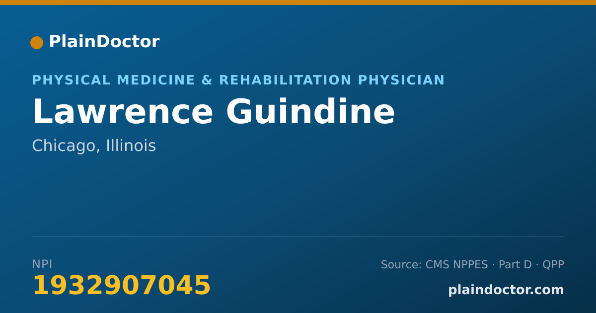 Shareable card for Lawrence Guindine - Physical Medicine & Rehabilitation Physician, Chicago, IL