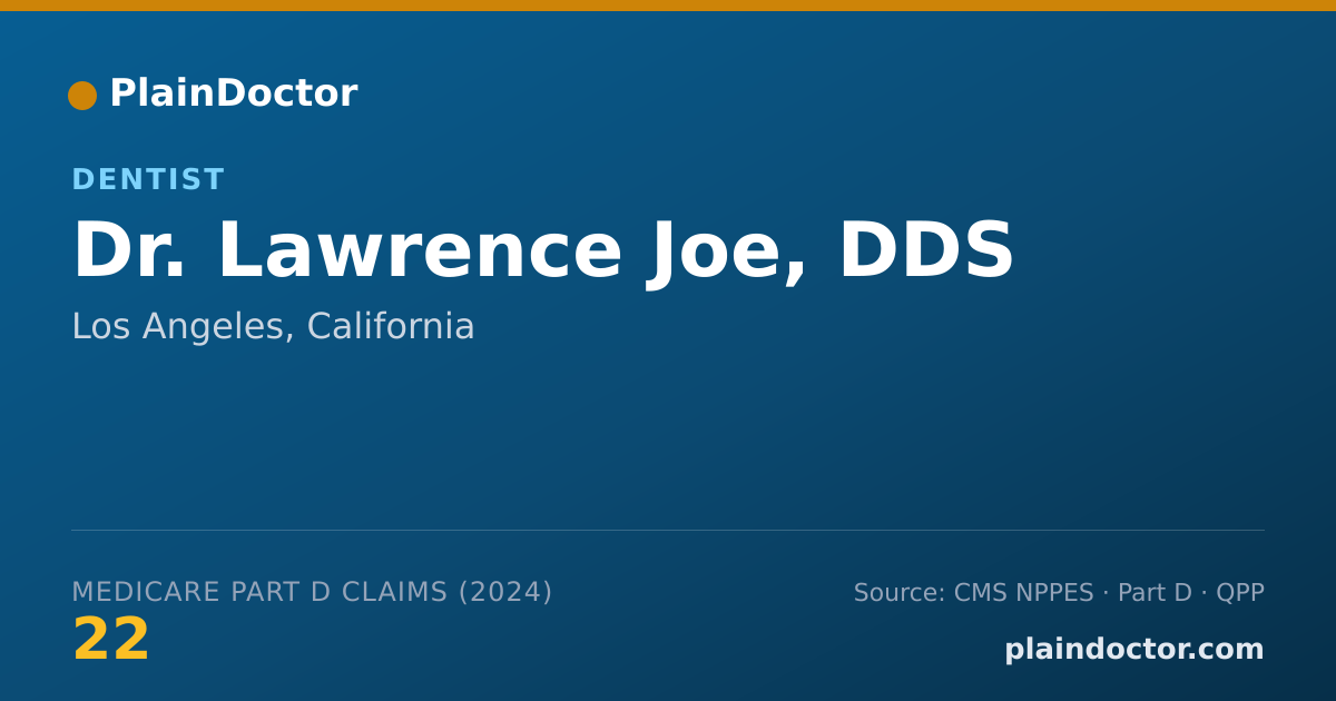 Shareable card for Lawrence Joe, DDS - Dentist, Los Angeles, CA