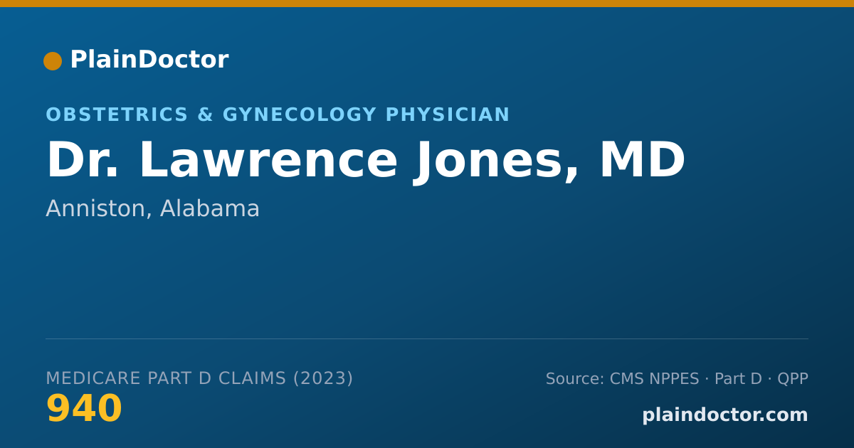 Shareable card for Lawrence Jones, MD - Obstetrics & Gynecology Physician, Anniston, AL