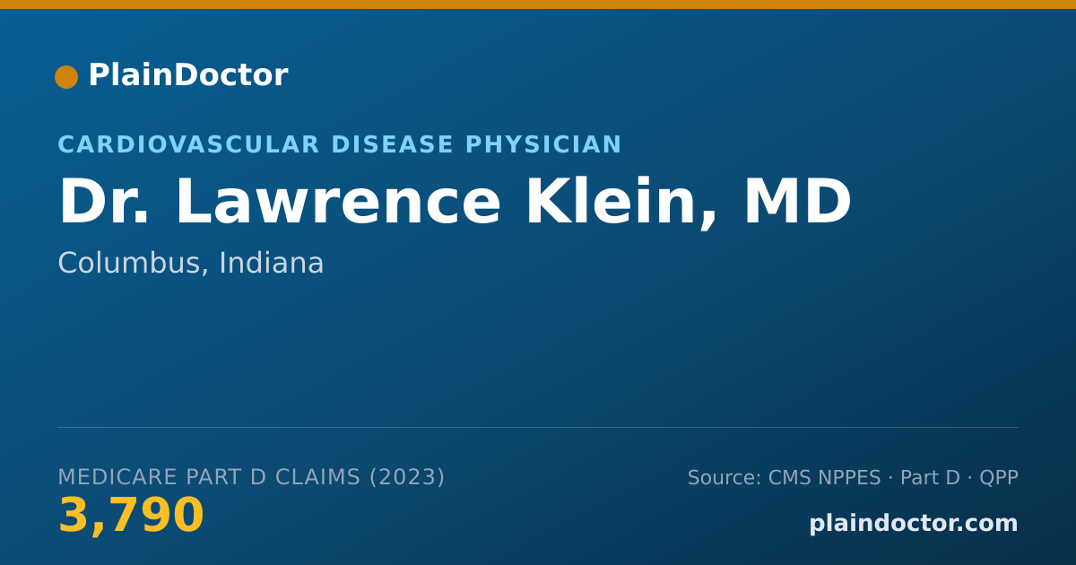 Shareable card for Lawrence Klein, MD - Cardiovascular Disease Physician, Columbus, IN