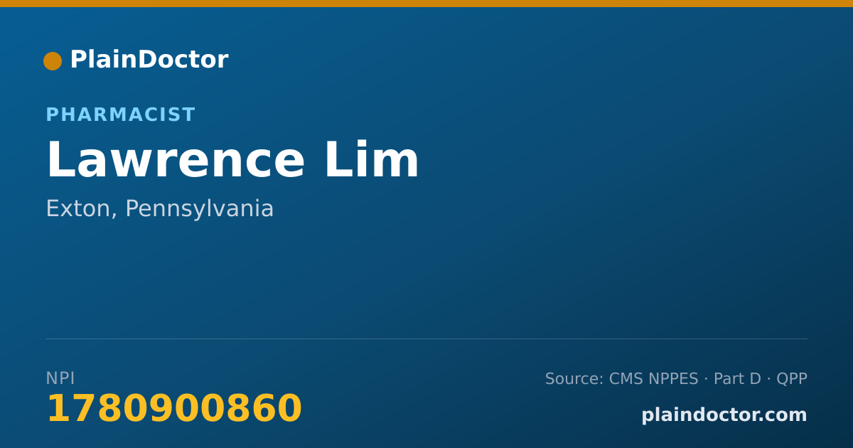 Shareable card for Lawrence Lim - Pharmacist, Exton, PA
