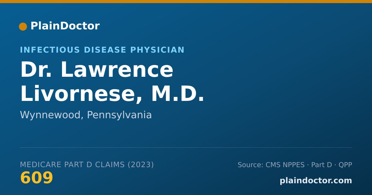 Shareable card for Lawrence Livornese, M.D. - Infectious Disease Physician, Wynnewood, PA
