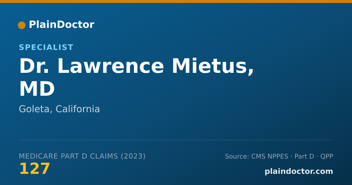 Shareable card for Lawrence Mietus, MD - Specialist, Goleta, CA